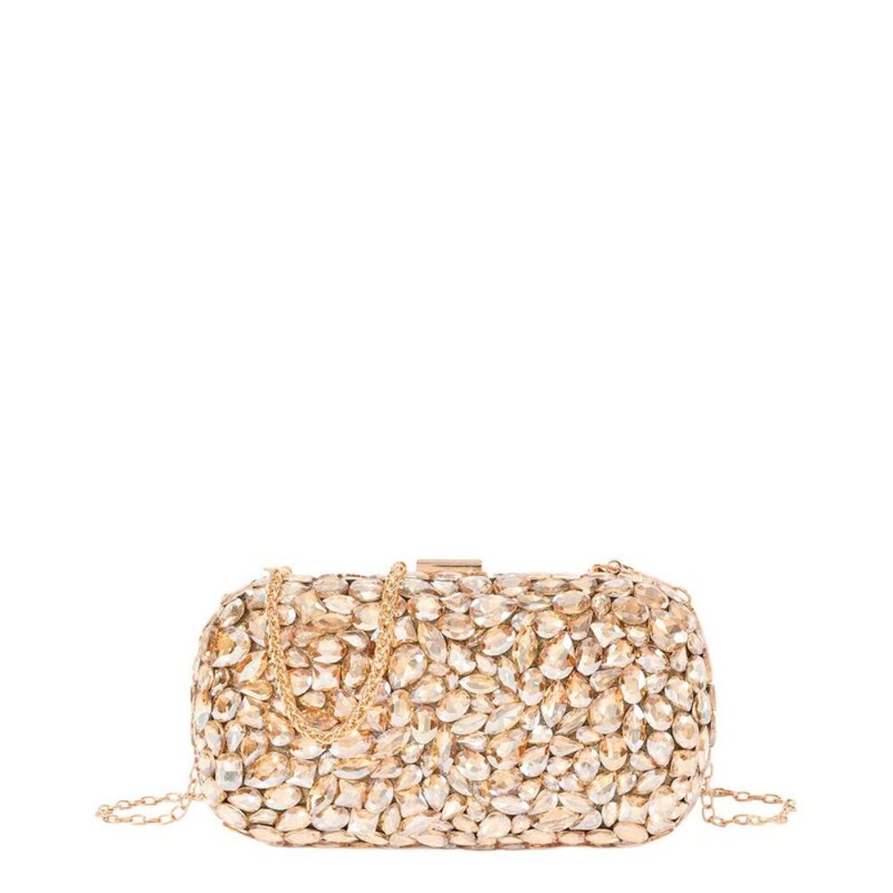 Tiffany & Fred Paris Crystal Frame Evening Clutch, Gold